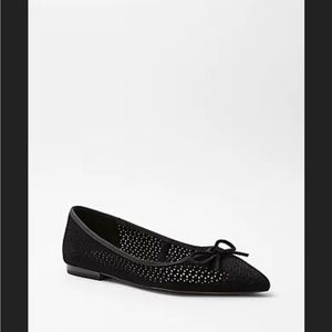 NEW Ann Taylor Perforated Suede Pointy Toe Ballet Flats 8.5
